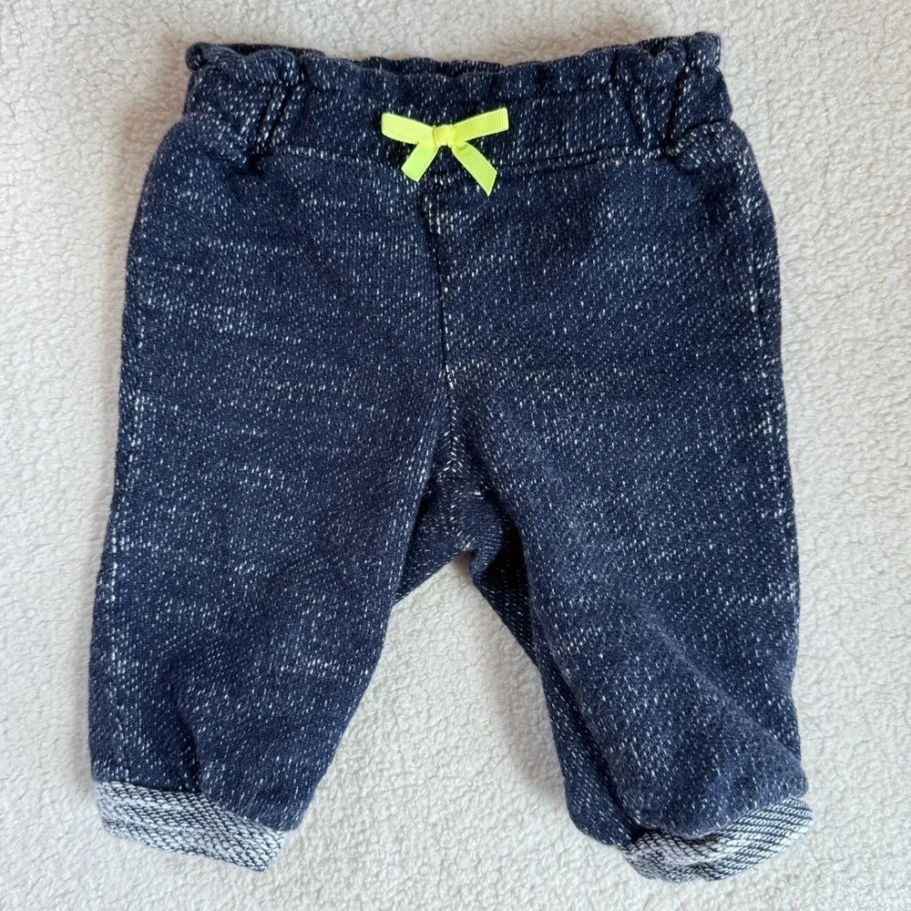 Pull On French Terry Denim Pants